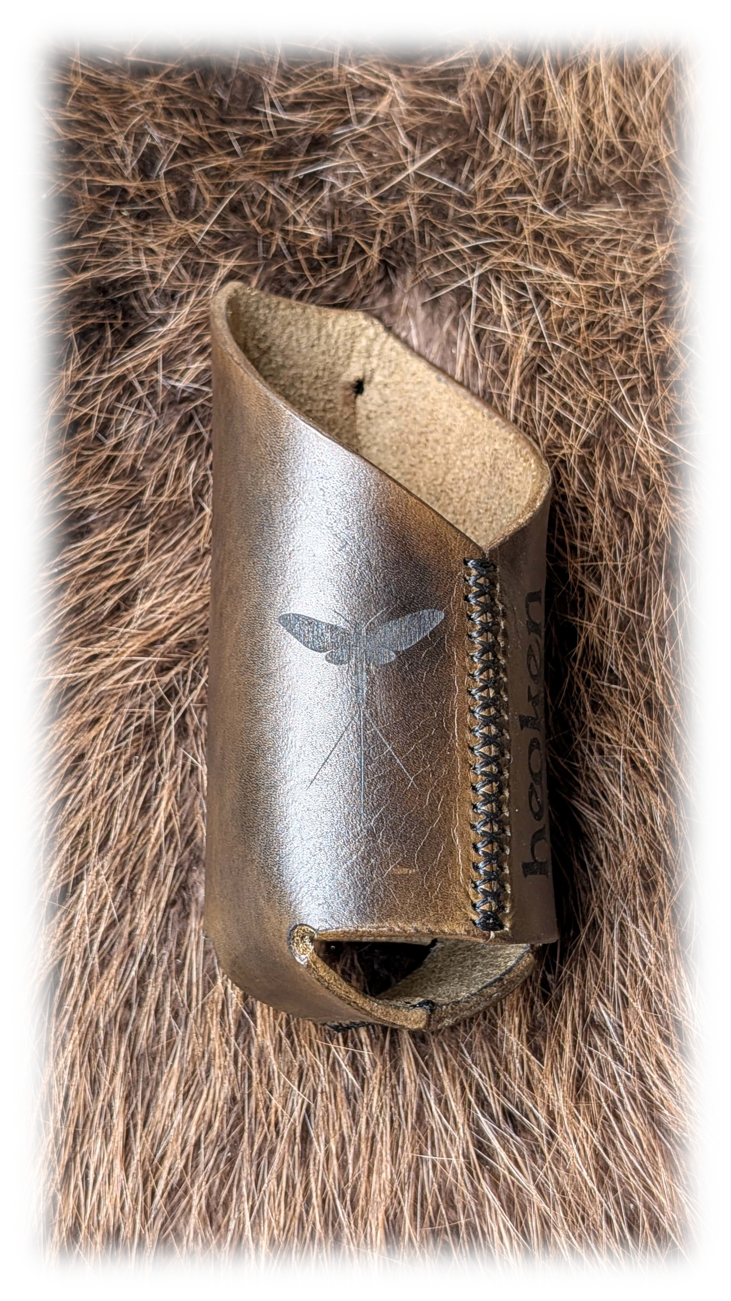 Leder-Flaschenhalter / antique