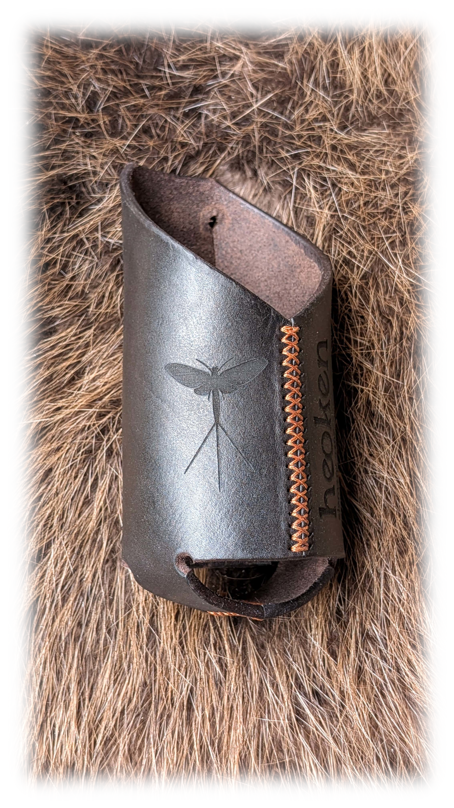 Leder-Flaschenhalter / dunkelbraun