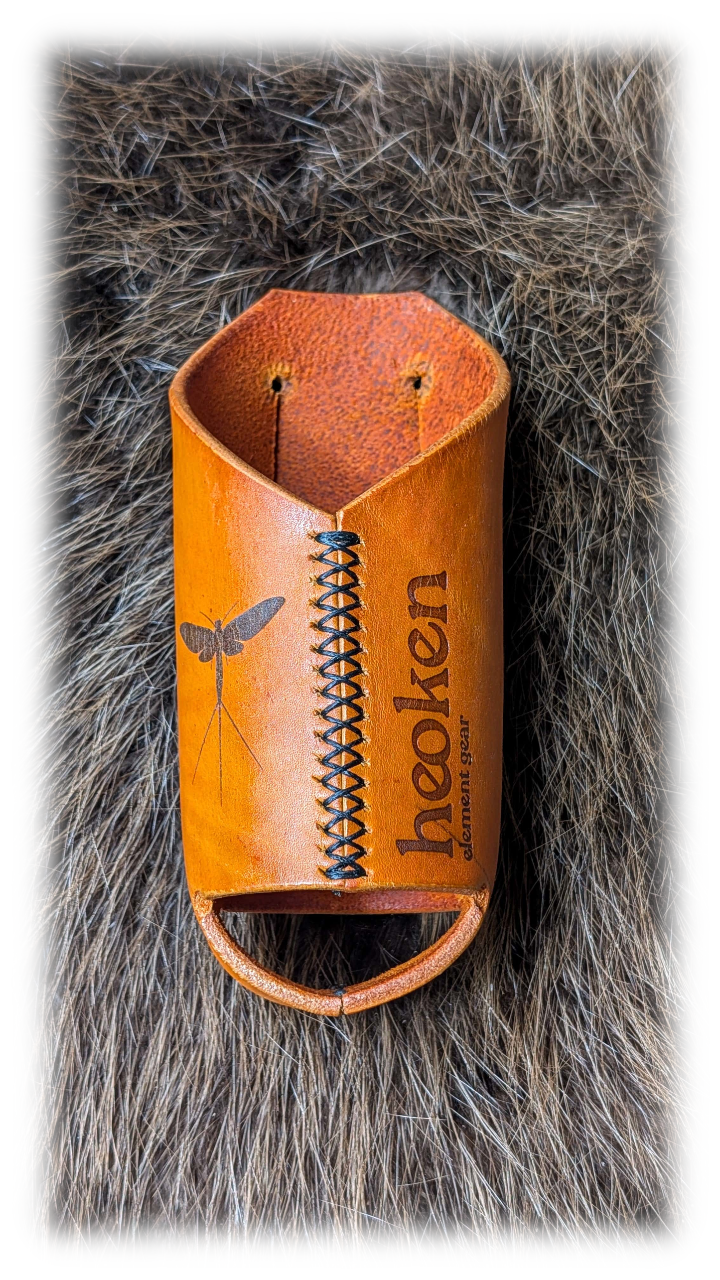 Leder-Flaschenhalter / orange