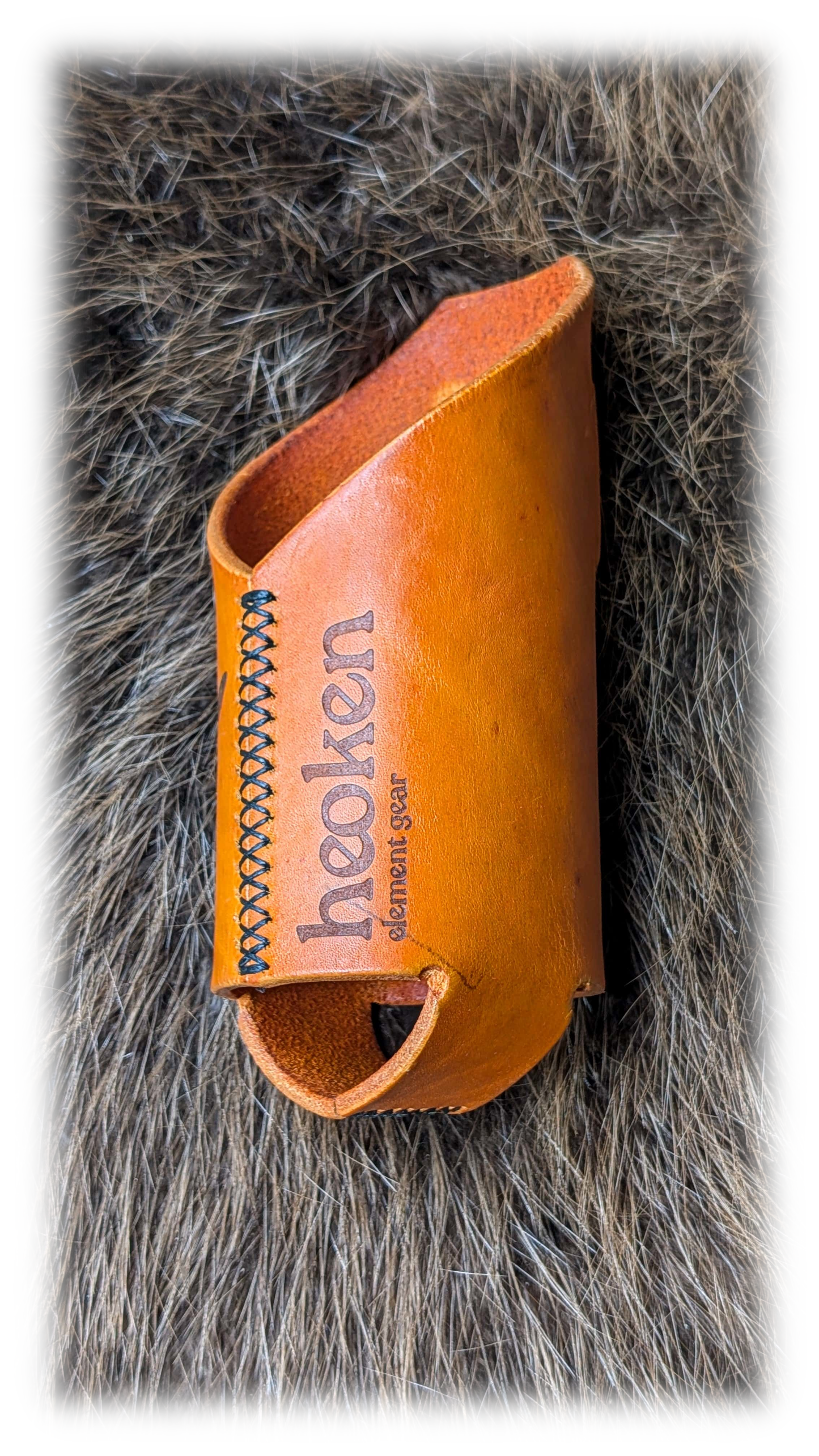 Leder-Flaschenhalter / orange