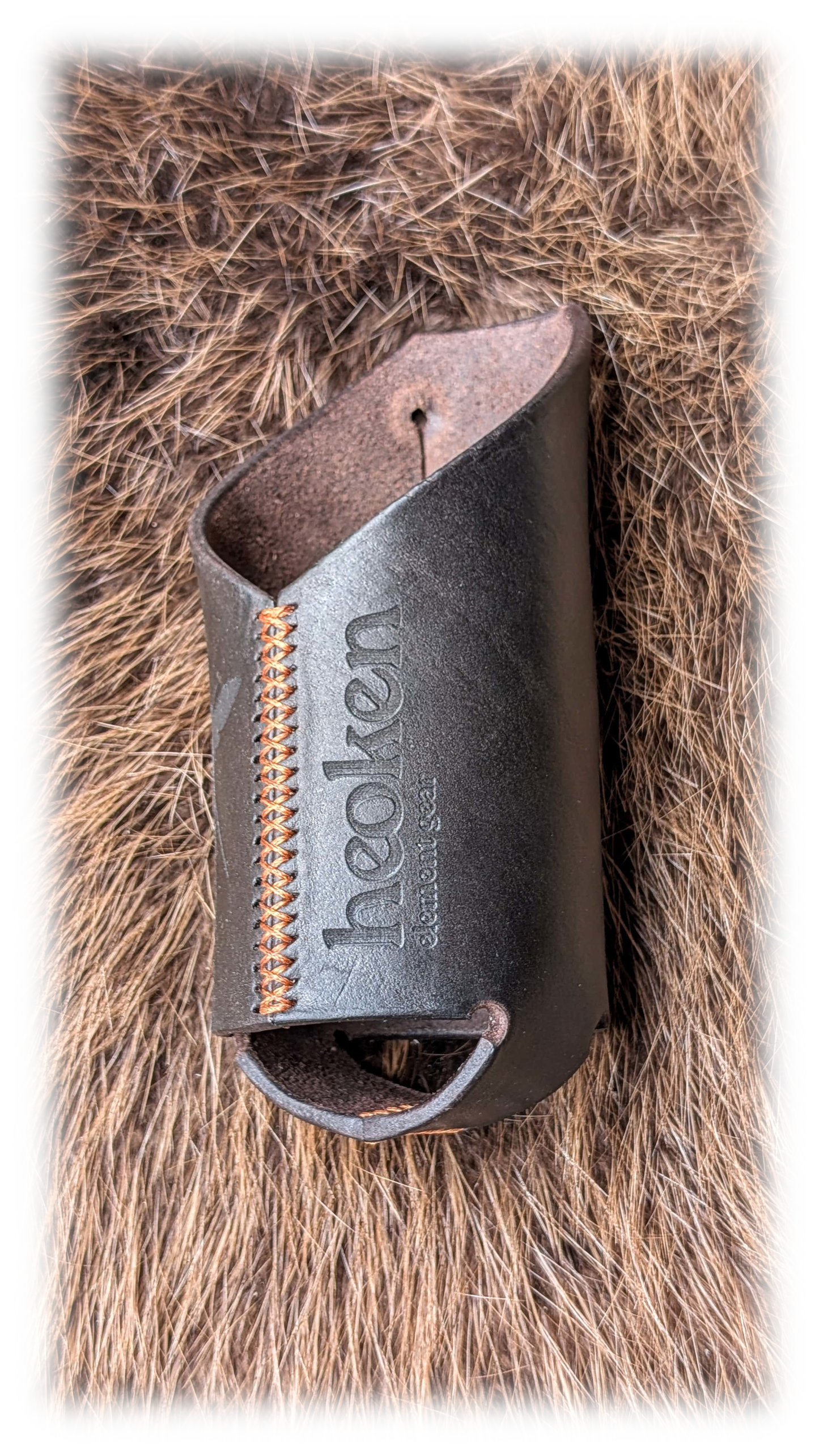 Leder-Flaschenhalter / dunkelbraun