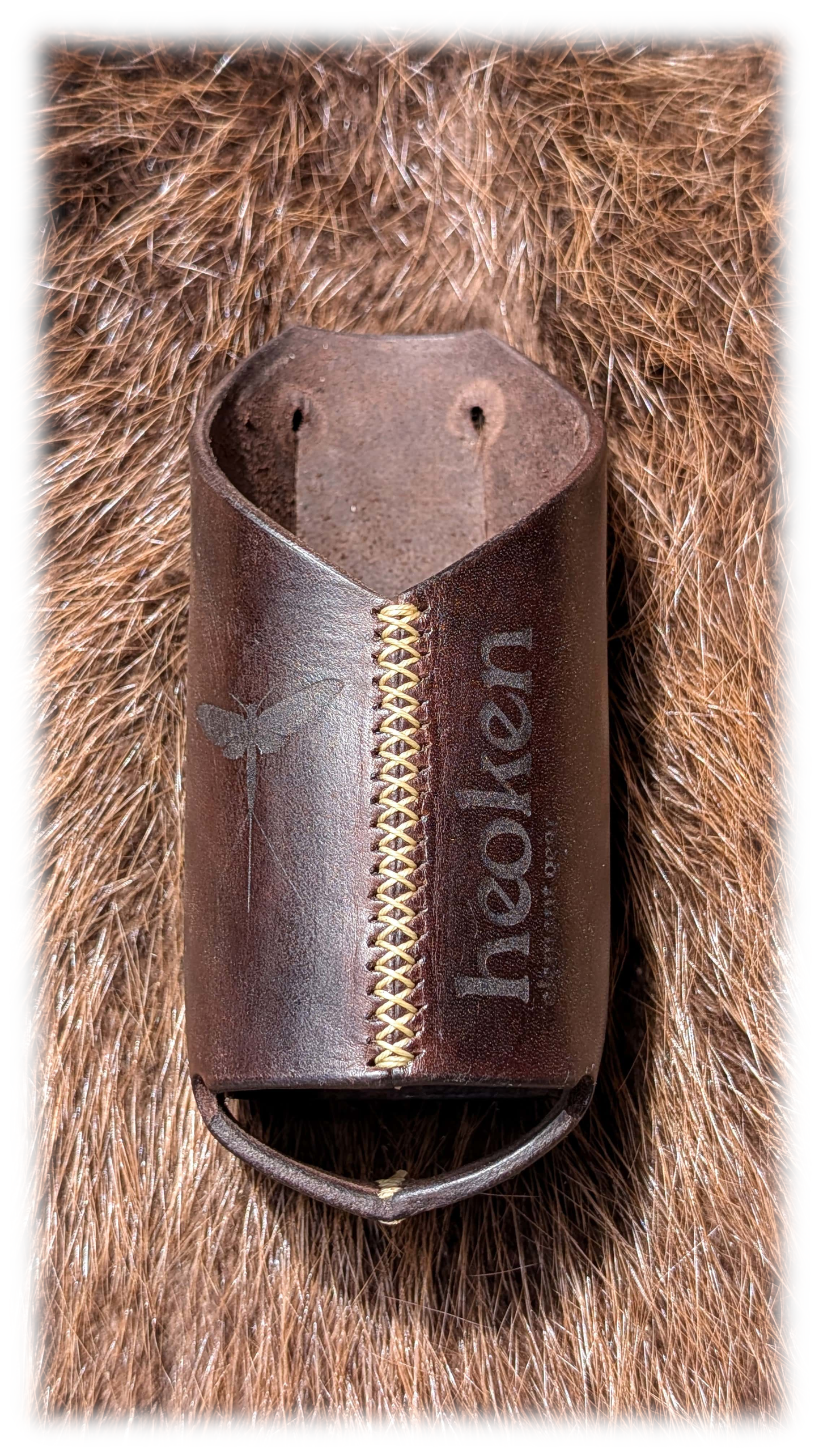 Leder-Flaschenhalter / braun