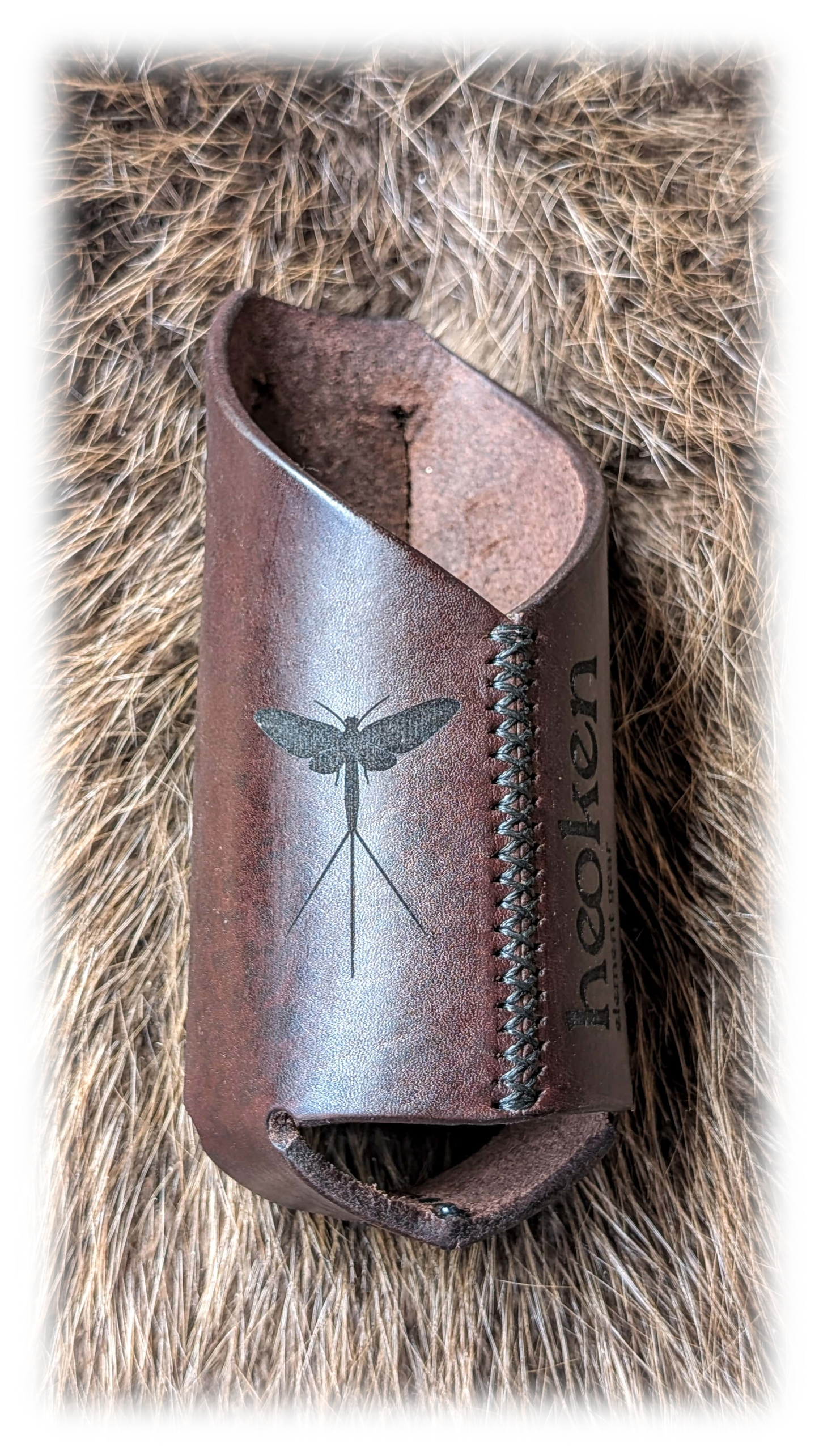 Leder-Flaschenhalter / braun
